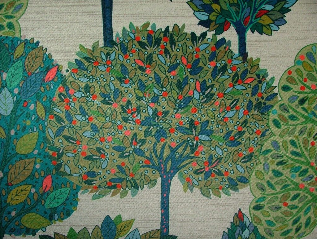 Foliage Fall Tree Carnival Velvet Designer Fabric Curtain Upholstery Cushion