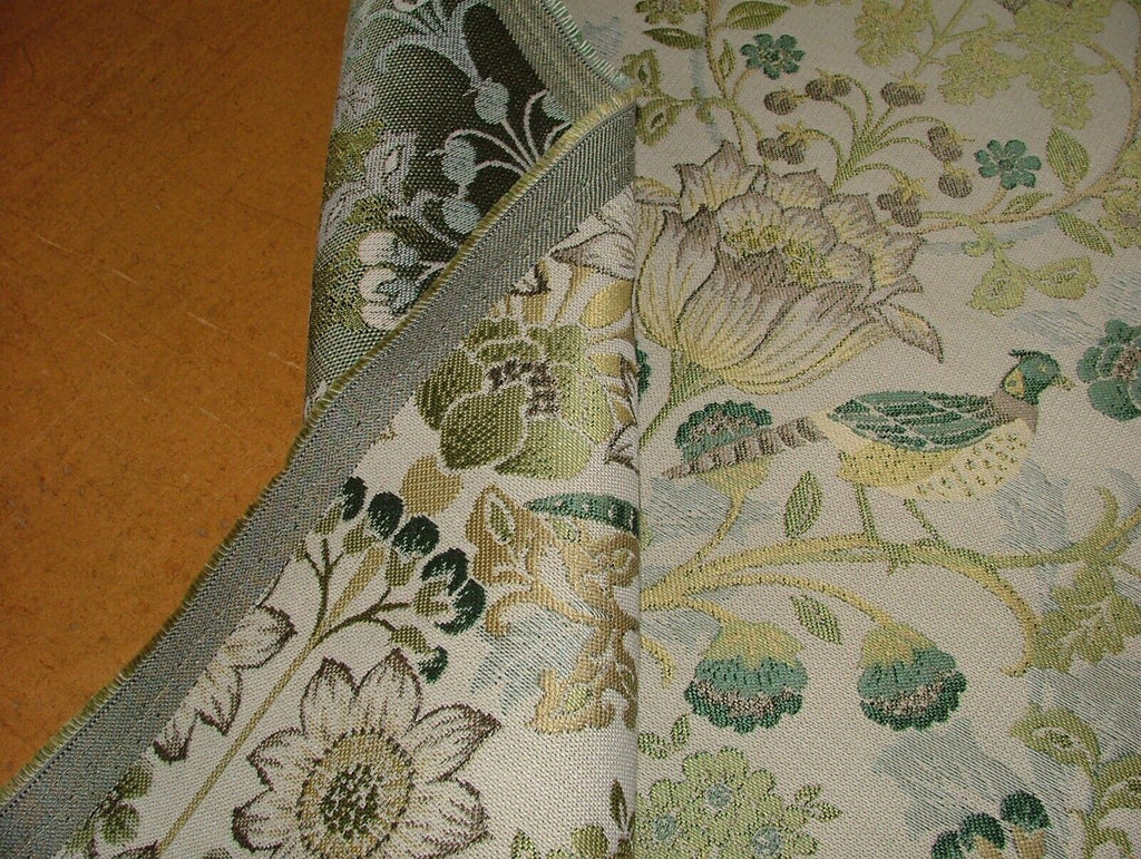 Morris Bird Antique Jacquard Fabric Ideal For Curtain Upholstery Cushion Throws