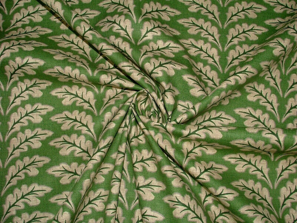 10 Metres Morris Leaf Forest Green Cotton Curtain Upholstery Roman Blind Fabric