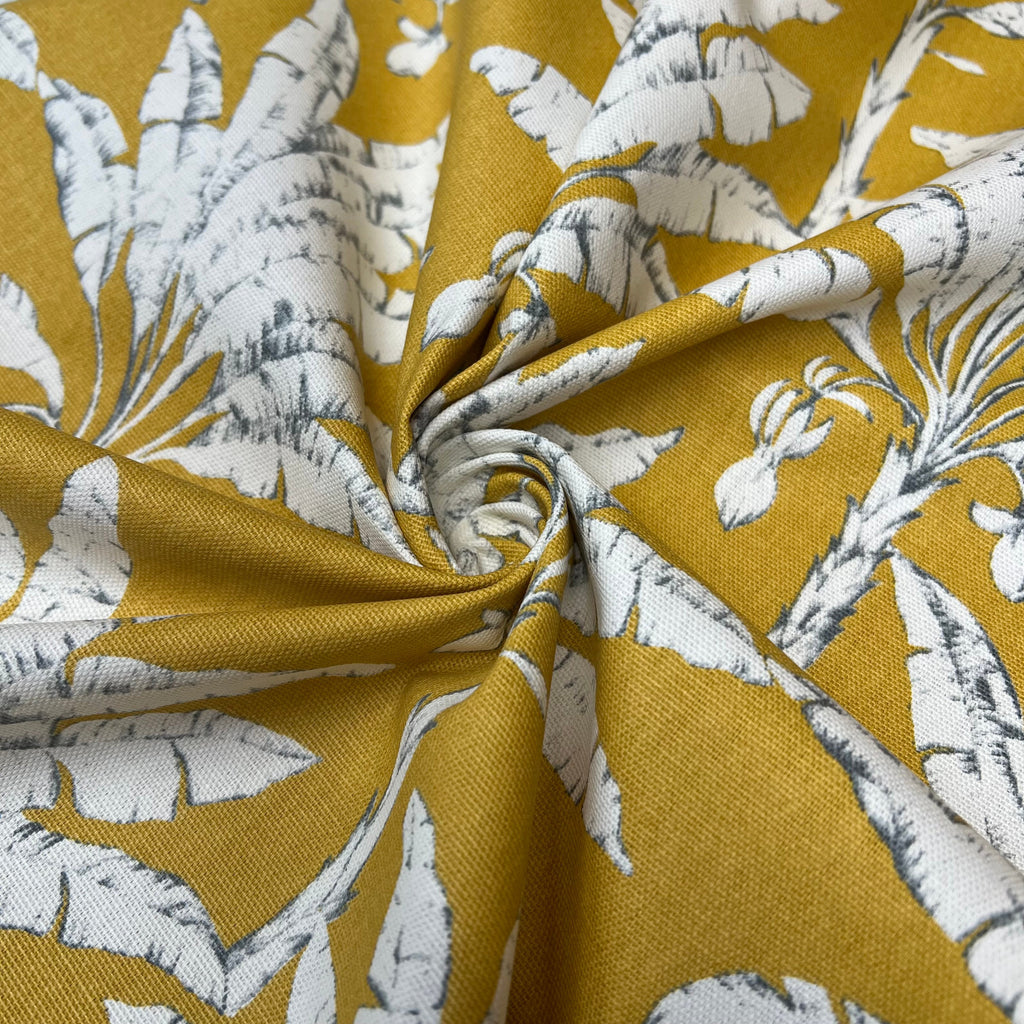 2.7 Metres iLiv Palm House Ochre 100% Cotton Fabric Cushion Curtain Upholstery9