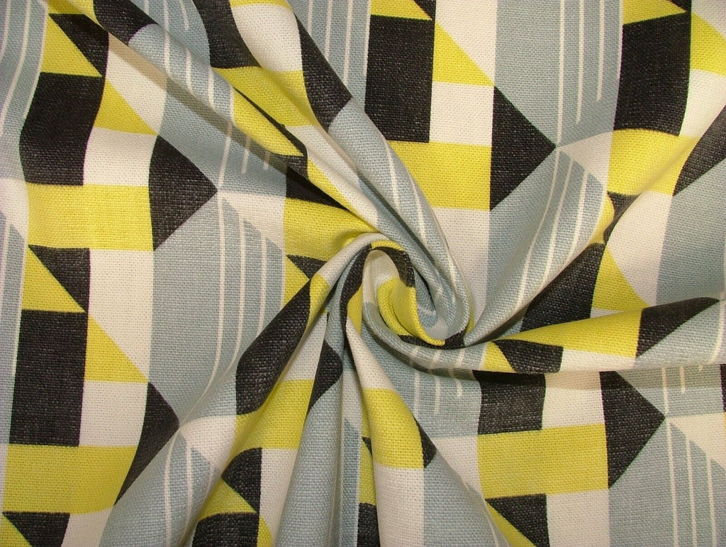 London Underground Piccadilly Charcoal Lime Fabric Curtain Upholstery Cushion