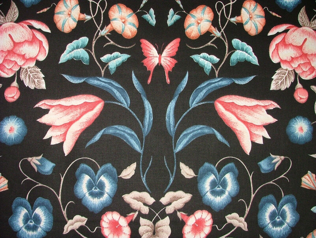 7.5 Metres iLiv Fontaine Onyx Floral Cotton Fabric Cushion Curtain Upholstery