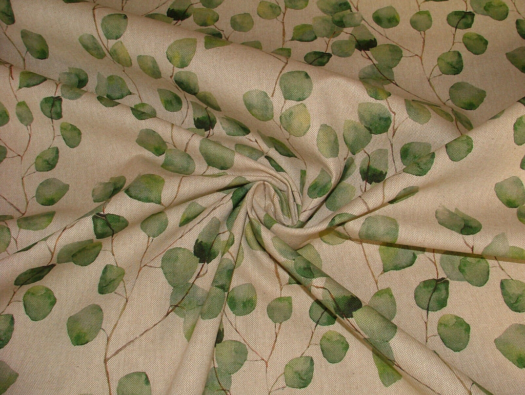 Eucalyptus Tree Leaf Linen Cotton Fabric Curtain Cushion Upholstery Craft Blind