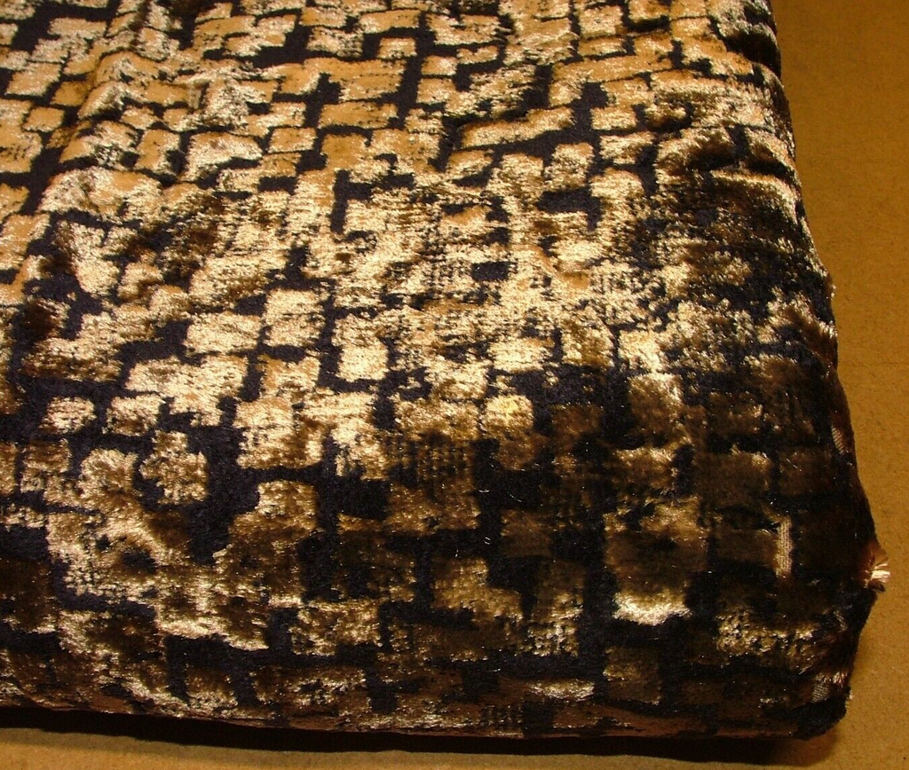 1.25 Metres Romo Gold And Black Velvet Fabric Upholstery Cushion Use