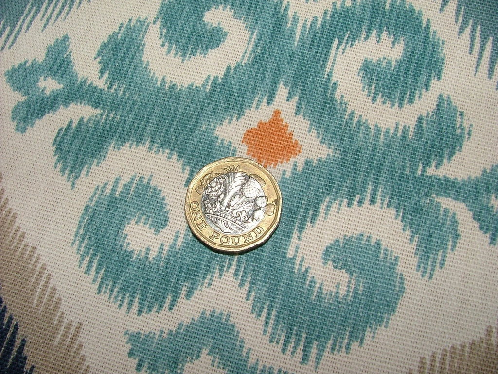 3.2 Metres iLiv Navajo Teal Woven Cotton Fabric Cushion Curtain Upholstery9