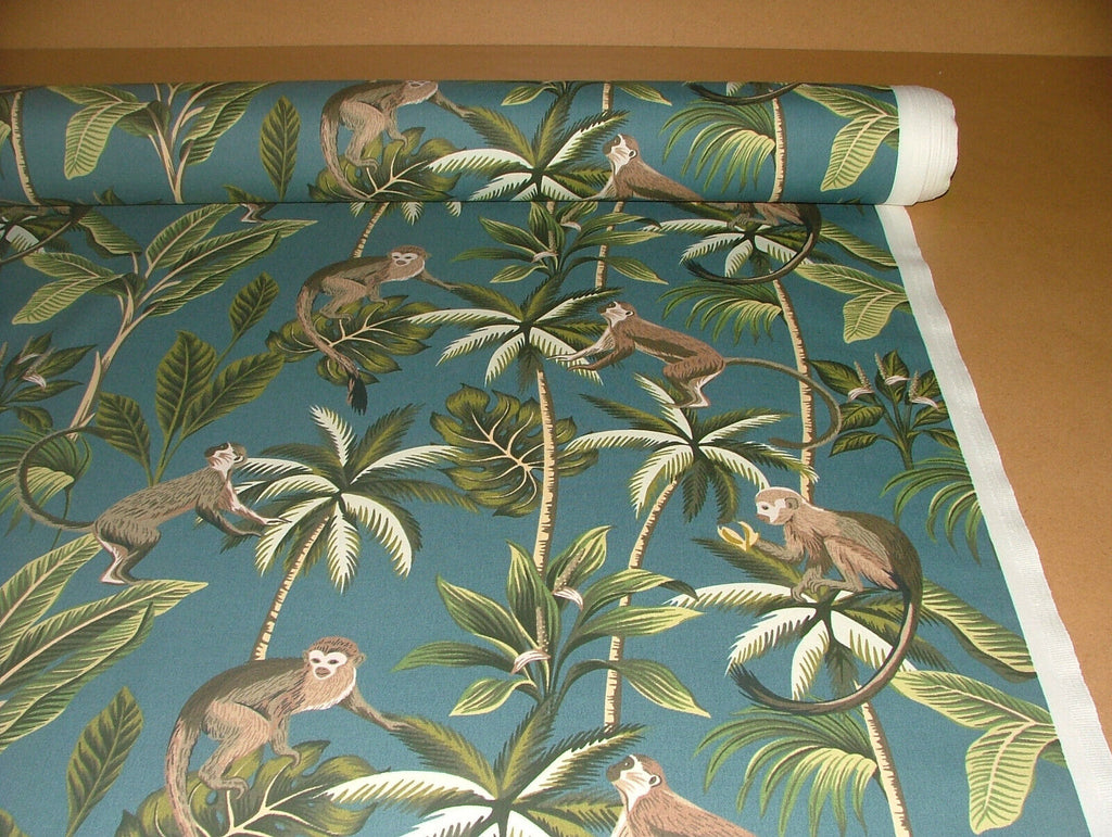 Tropical Monkey Botanical 100% Cotton Curtain Upholstery Cushion Blind Fabric