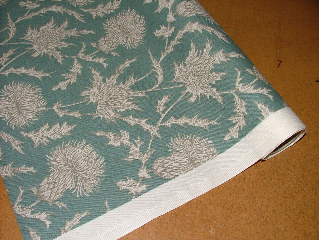 Highland Thistle Teal 100% Cotton Curtain Upholstery Cushion Roman Blind Fabric