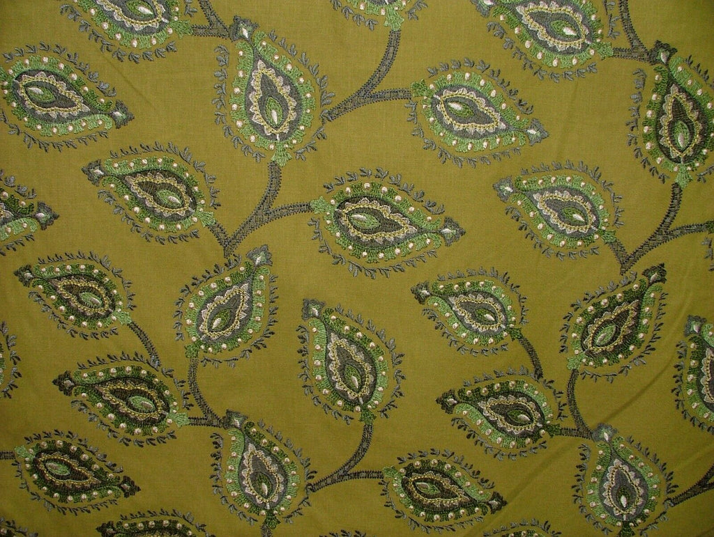 Shiraz Citrine Embroidered Jacquard Curtain Upholstery Cushion Designer Fabric