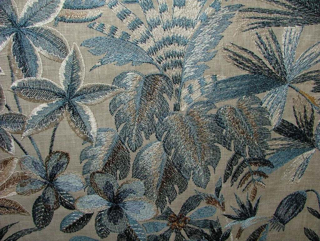 Tropical Forest Tiger Lagoon Embroidered  Fabric Curtain Upholstery Cushion