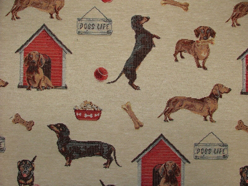 Dachshund Sausage Dog Tapestry Fabric Curtain Upholstery Cushion Blanket Throws