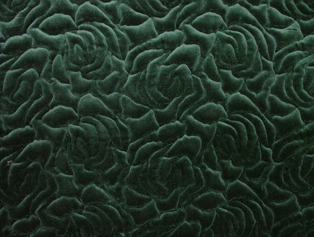 Romo Roses Reed Green Quilted Velvet Fabric Upholstery Cushion RRP £139.50