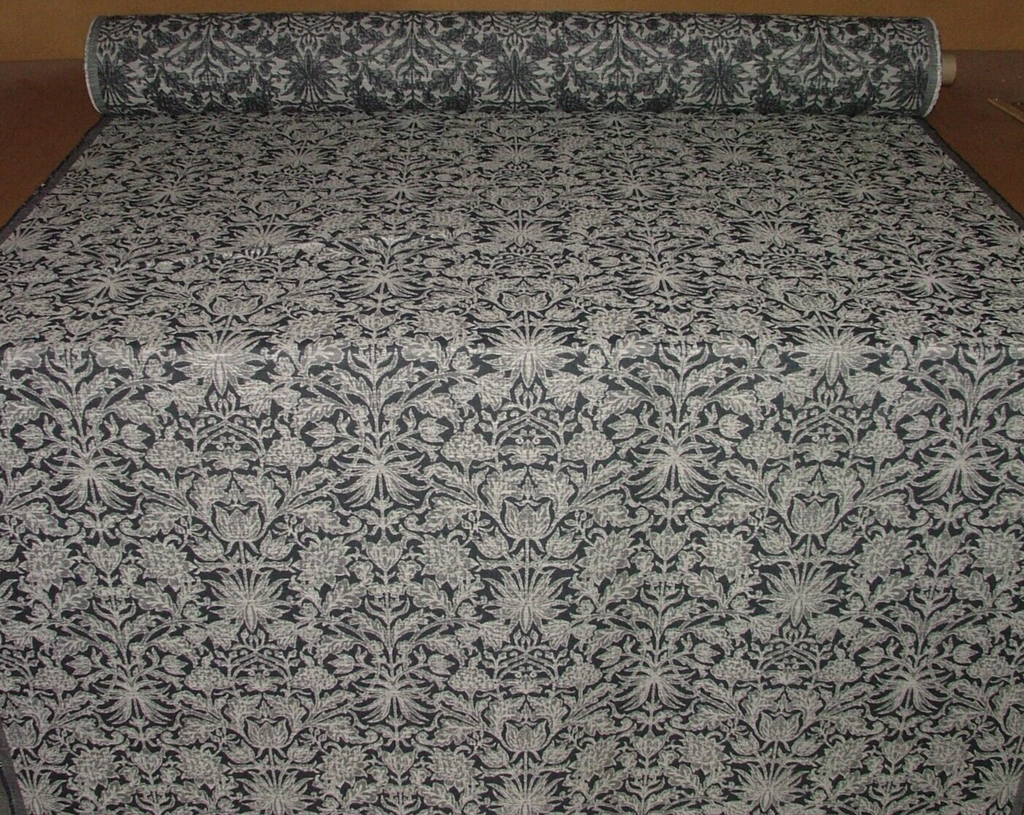 35 Metres Riverhill Indigo Blue Woven Jacquard Fabric Curtain Upholstery Cushion
