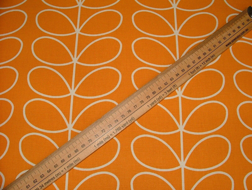 Orla Kiely Linear Stem Papaya Cotton Curtain Upholstery Cushion Craft Fabric