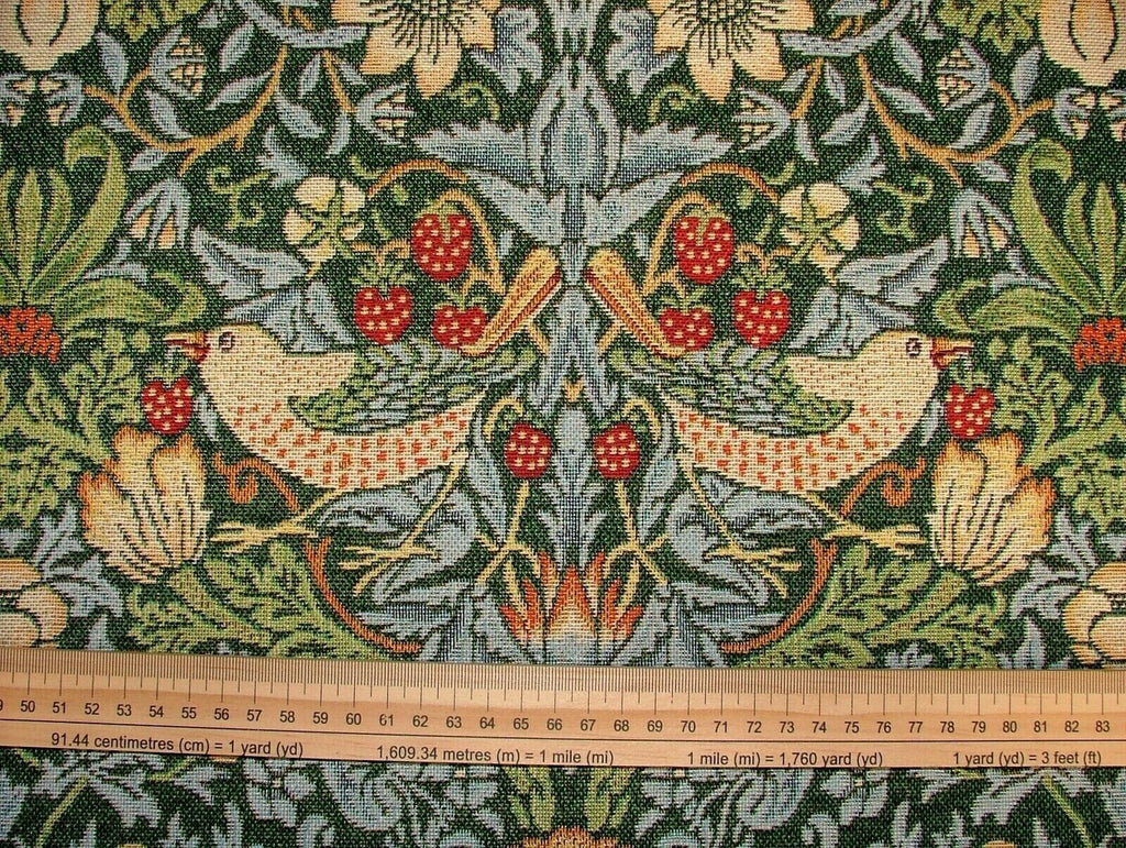 William Morris Strawberry Thief Tapestry Curtain Upholstery Cushion Fabric