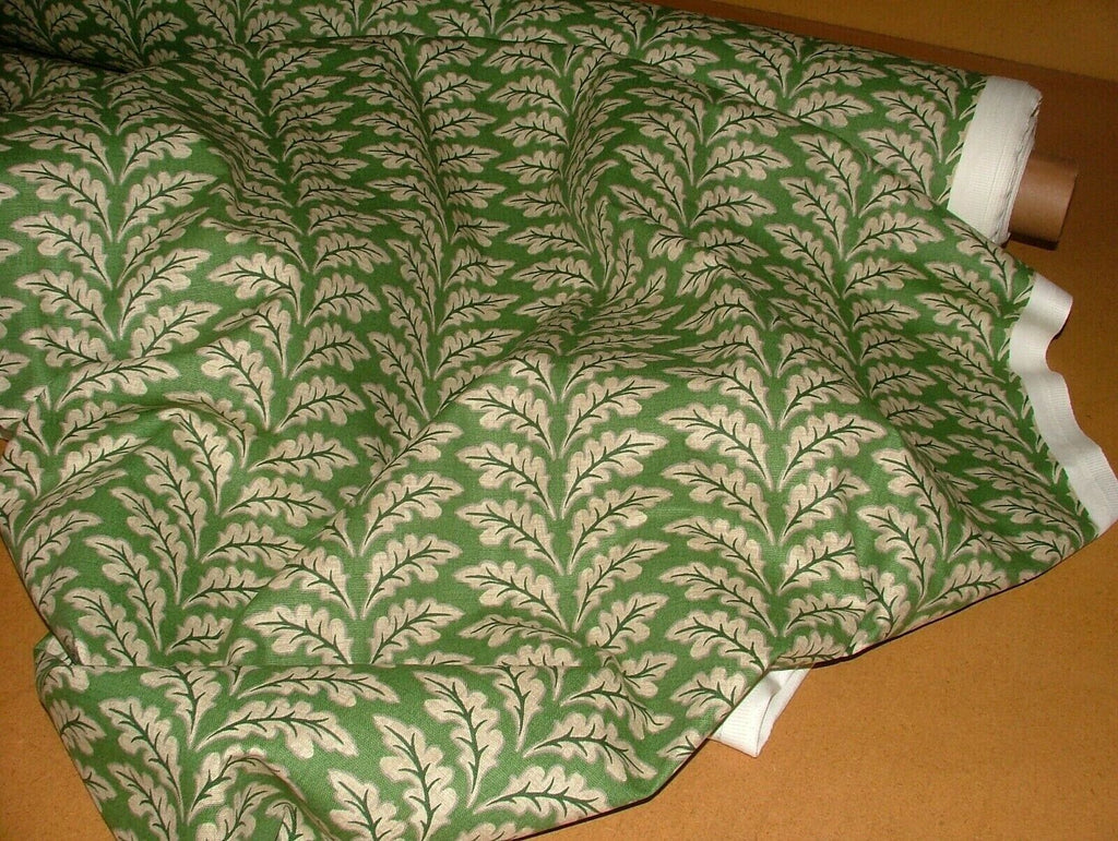 10 Metres Morris Leaf Forest Green Cotton Curtain Upholstery Roman Blind Fabric