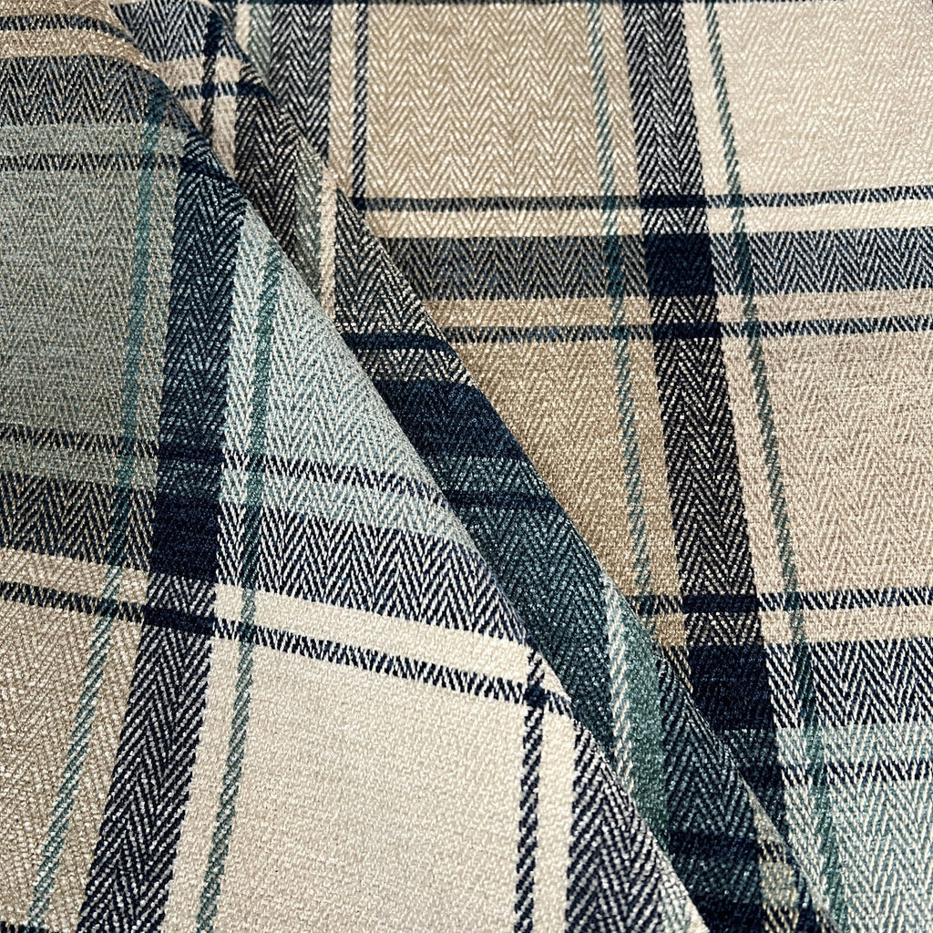 3.2 Metres iLiv Argyle Indigo Tartan Check Fabric Curtain Upholstery Cushion