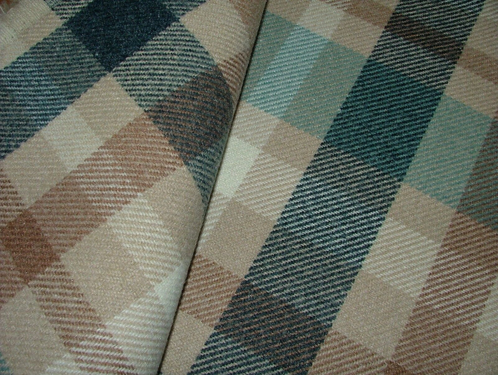 Tobermory Teal Wool Effect Thick Tartan Upholstery Curtain Cushion Fabric