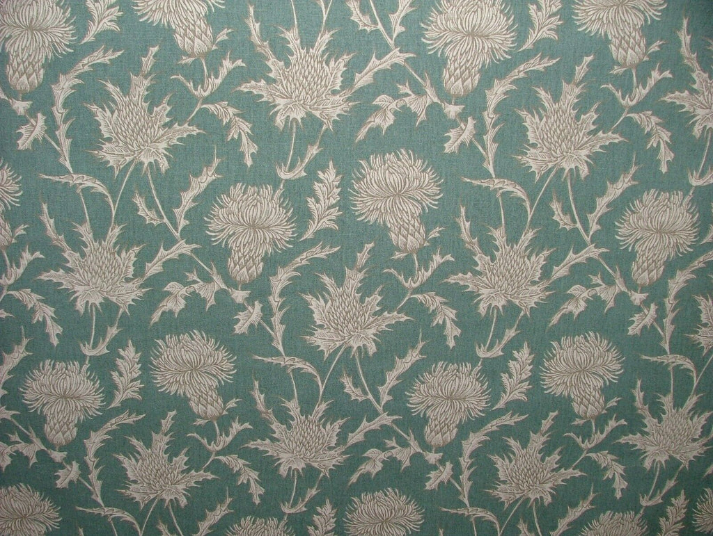 Highland Thistle Teal 100% Cotton Curtain Upholstery Cushion Roman Blind Fabric