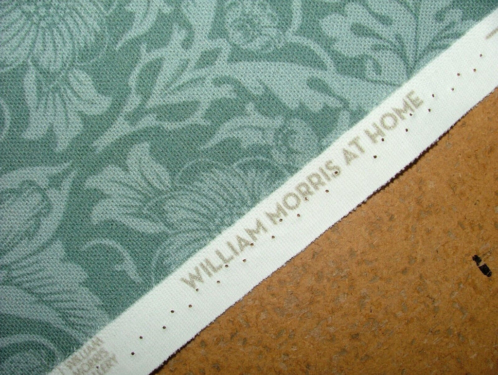 William Morris Strawberry Thief Green Cotton Curtain Upholstery Cushion Fabric