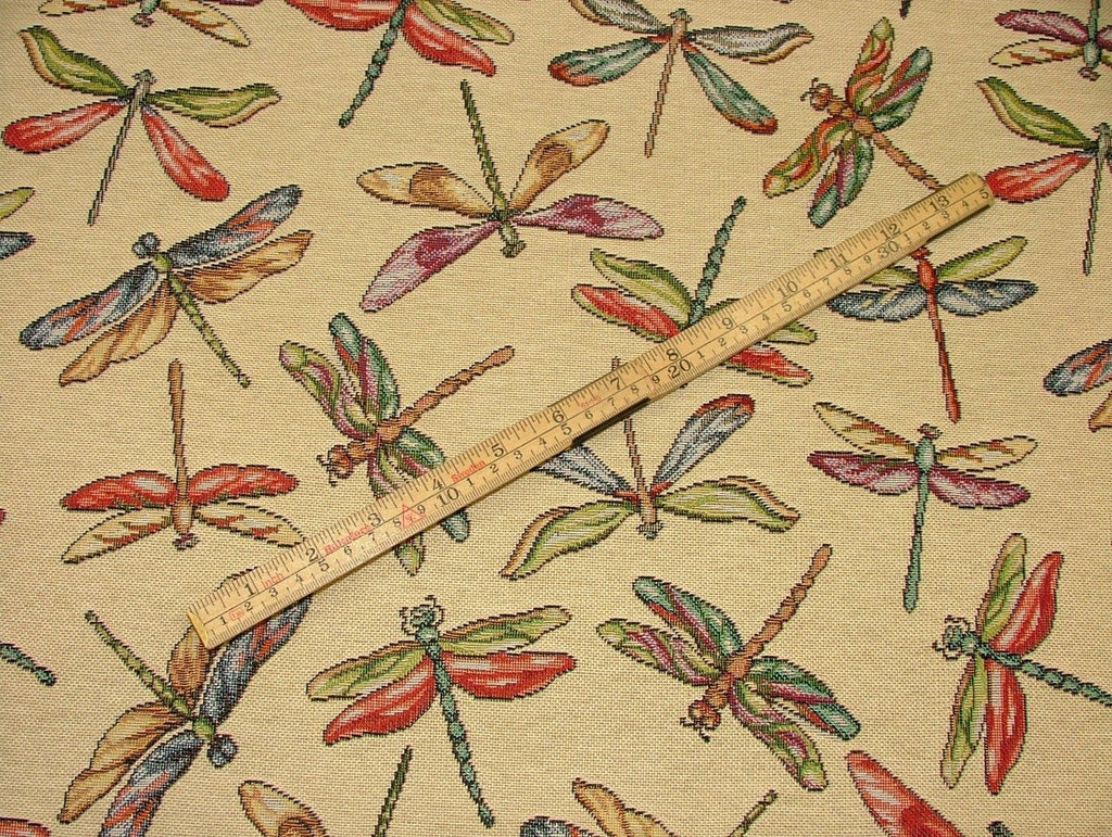 Dragonfly "Animal Tapestry" Designer Fabric Upholstery Curtains Cushions Throws