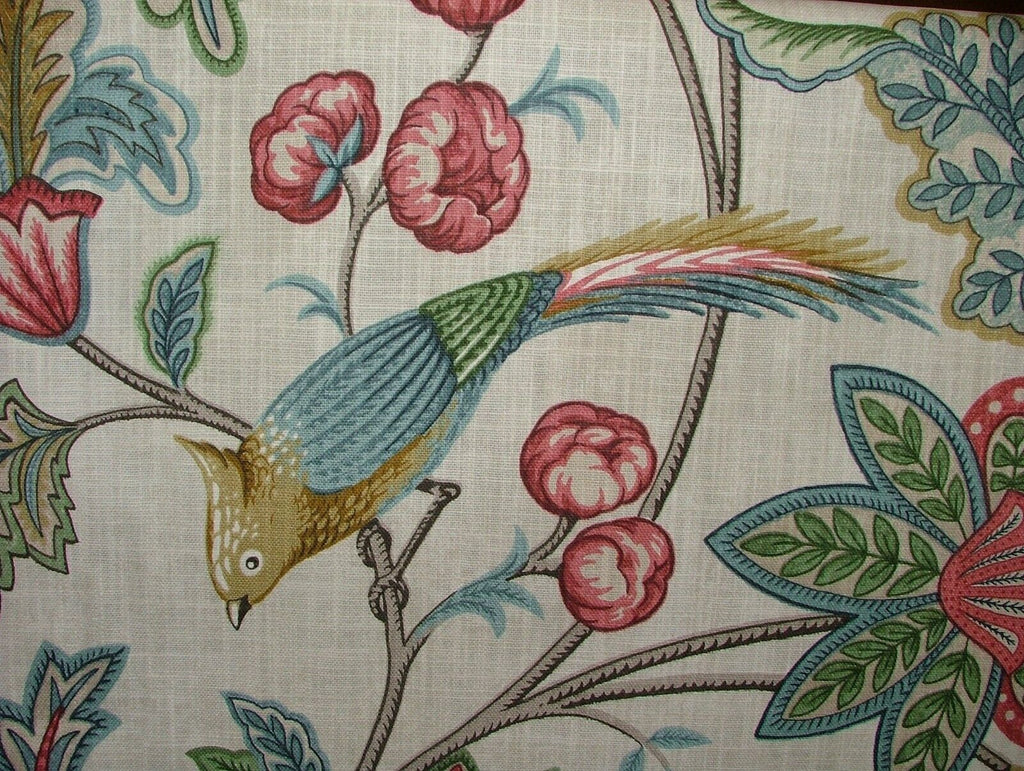 Chanterelle Chintz Ornate Bird Floral Cotton Curtain Upholstery Cushion Fabric