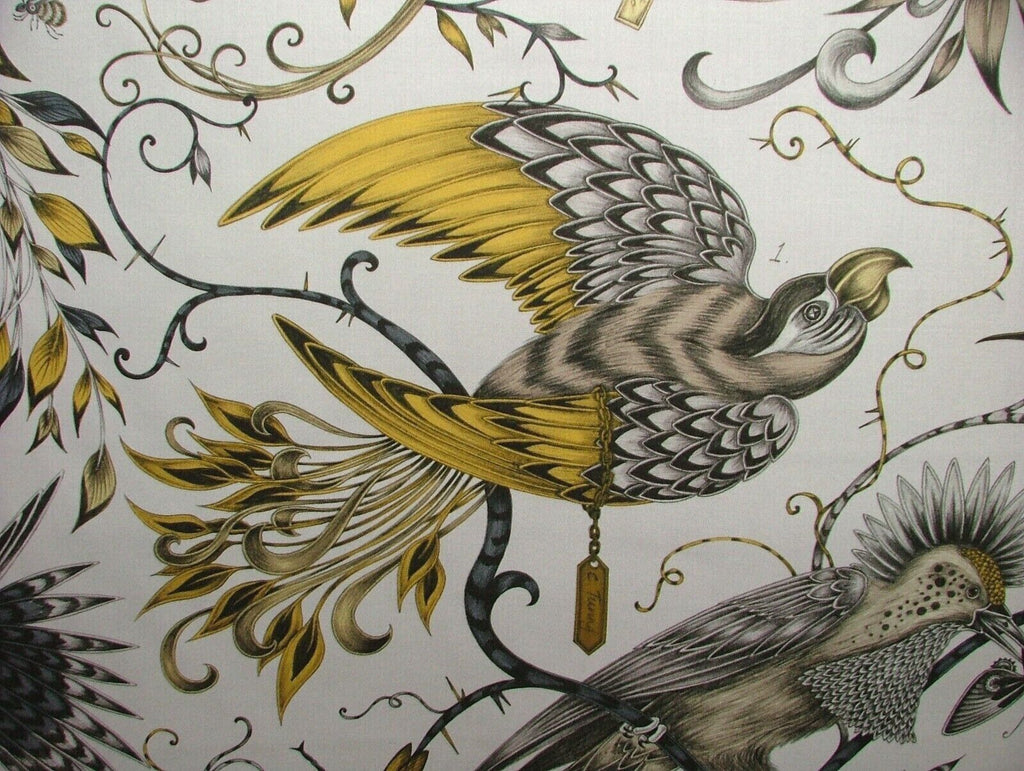 Emma J Shipley Fabric Audubon Gold Cotton Curtain Upholstery Cushion Fabric