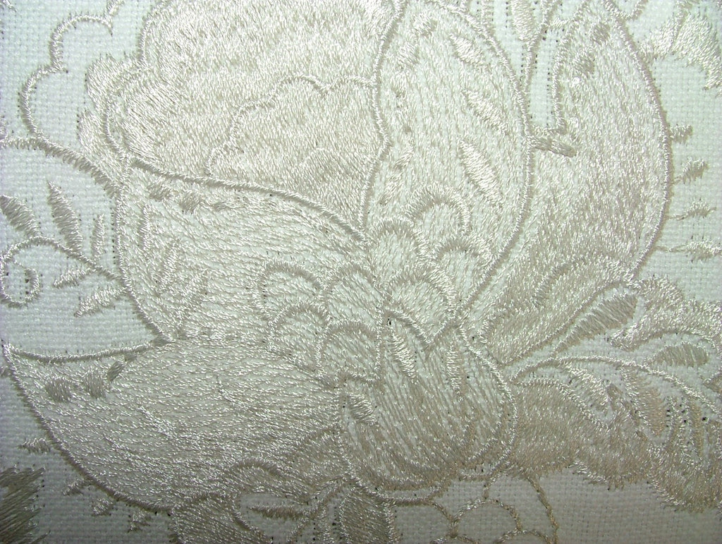 Sandringham Embroidered Curtain Fabric Natural Upholstery  Cushion 23 Metres11