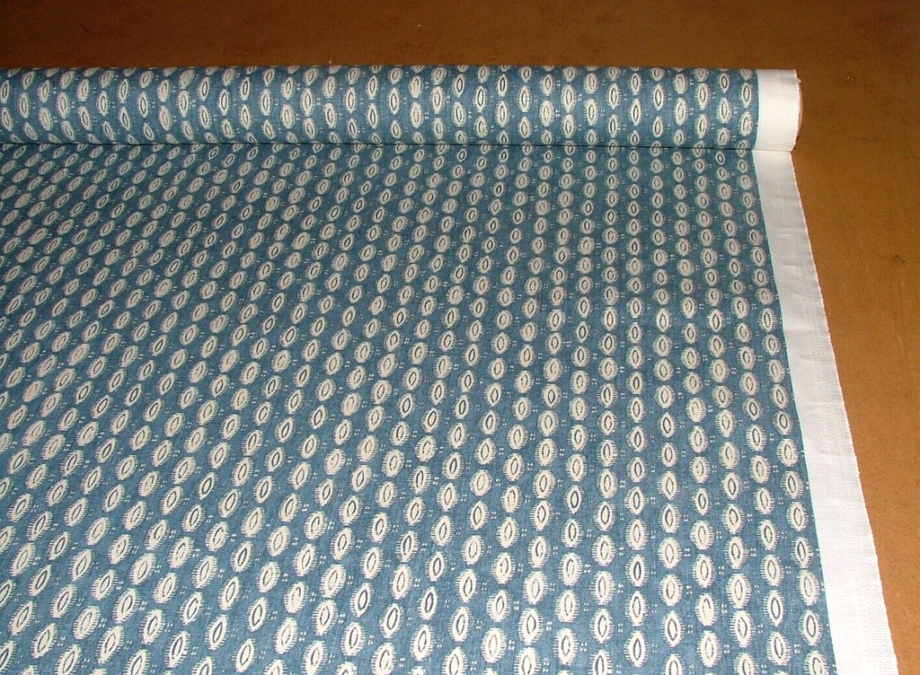 4.6 Metres iLiv Maala Petrol Blue Woven Cotton Fabric Cushion Curtain Upholstery