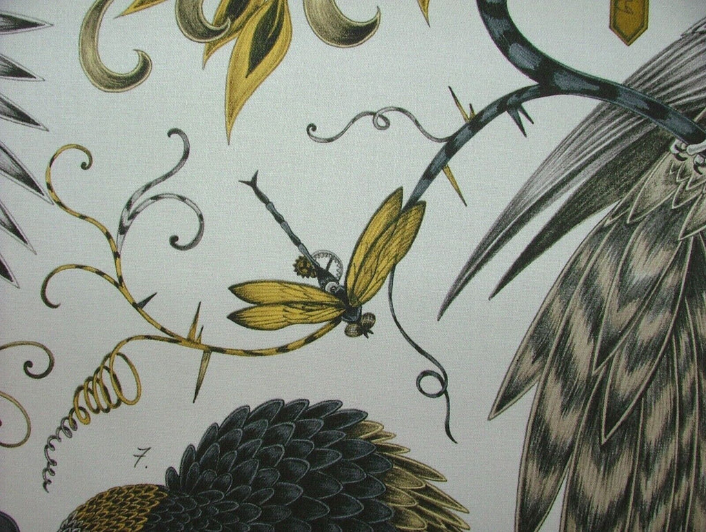 Emma J Shipley Fabric Audubon Gold Cotton Curtain Upholstery Cushion Fabric