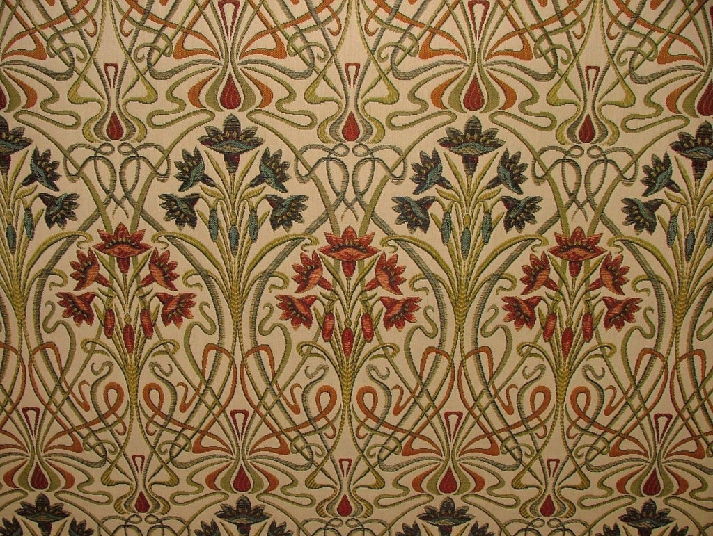 Art Nouveau Jewel Thick Designer Jacquard Curtain Upholstery Cushion Use Fabric