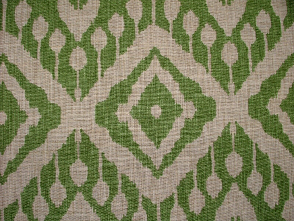 Moroccan Ikat Emerald Green Cotton Curtain Upholstery Cushion Roman Blind Fabric