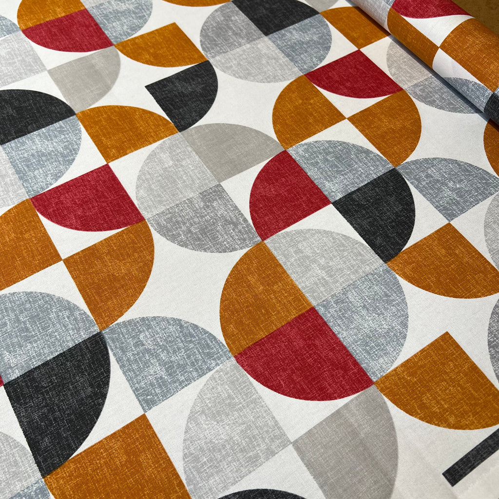 2 Metres iLiv Spiral Scarlet 100% Cotton Fabric Curtain Upholstery Cushion3