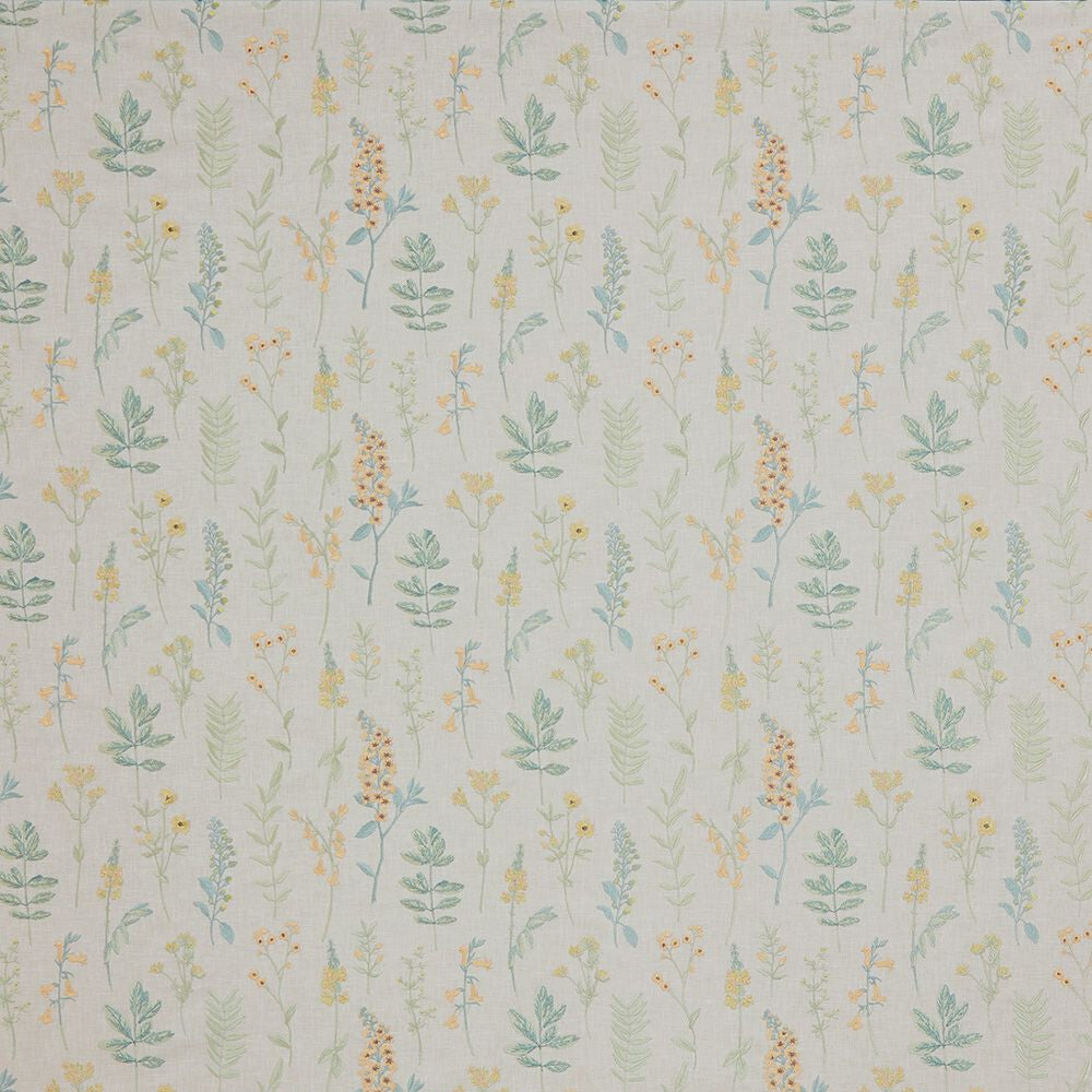 iLiv Embroidered Curtain Fabric 1.8 Metres Cottage Garden Seaspray Upholstery1