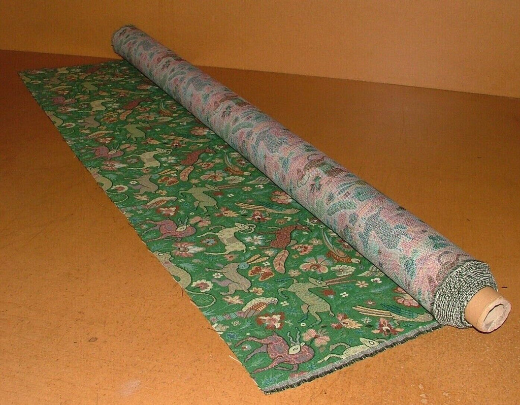 Tudor Forest Tapestry Green Fabric Curtain Upholstery Cushions Table Runner