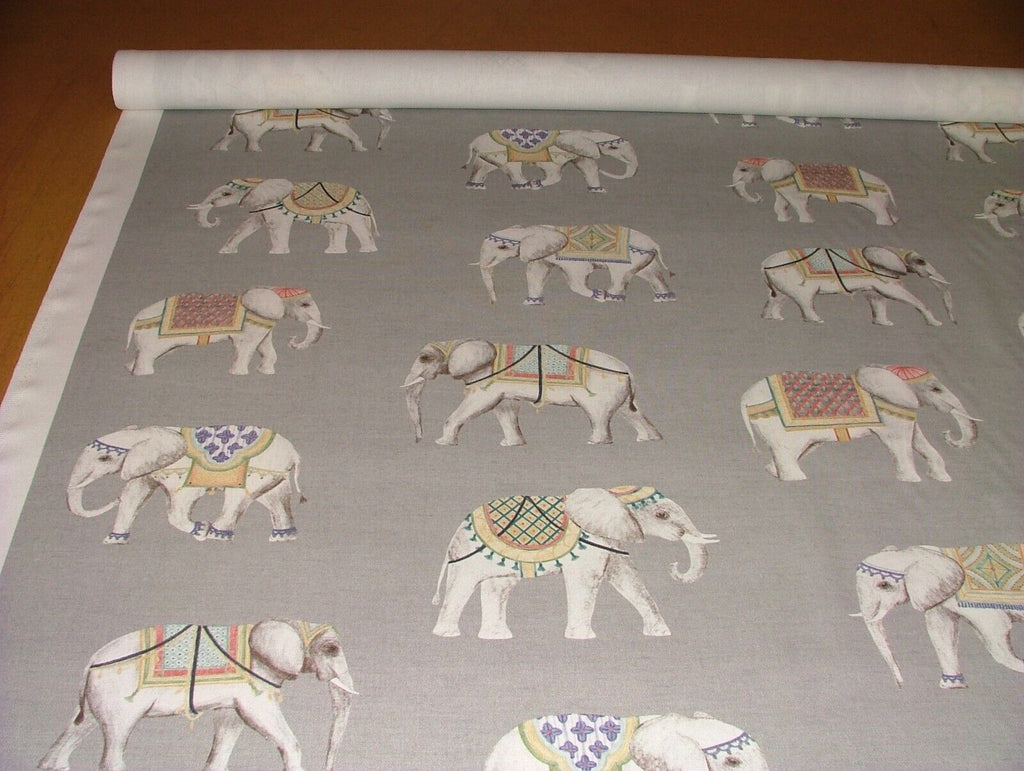 Jaipur Indian Elephant Grey 100% Cotton Curtain Upholstery Cushion Blind Fabric