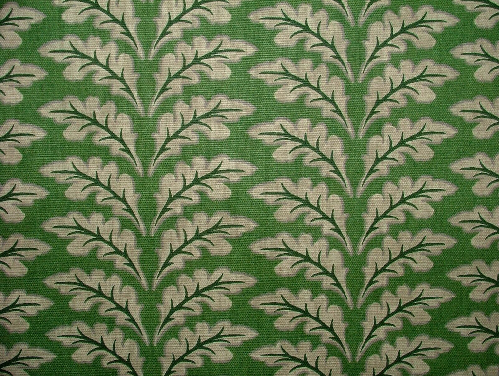 10 Metres Morris Leaf Forest Green Cotton Curtain Upholstery Roman Blind Fabric