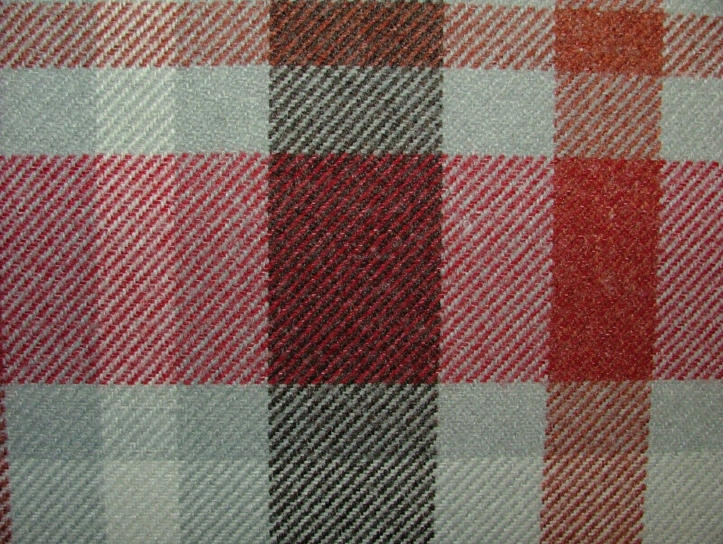 Tobermory Rosso Wool Effect Thick Tartan Upholstery Curtain Cushion Fabric