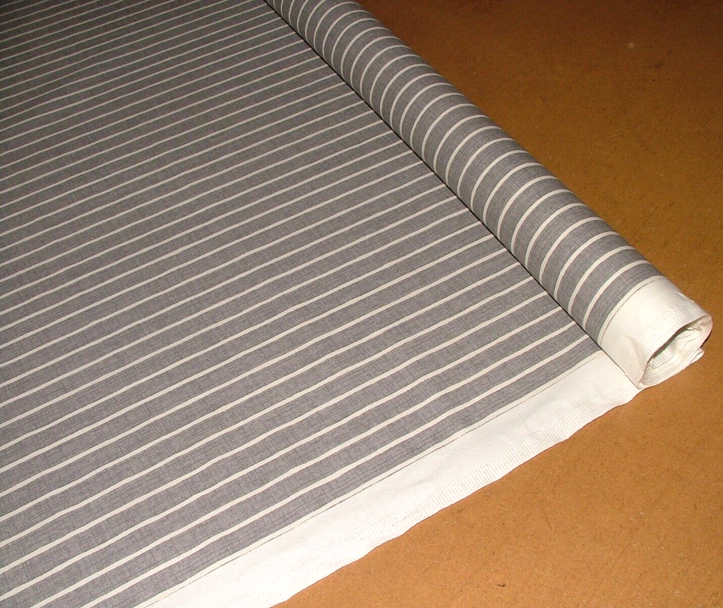 3.3 Metres iLiv Pencil Stripe Pewter Cotton Fabric Cushion Curtain Upholstery