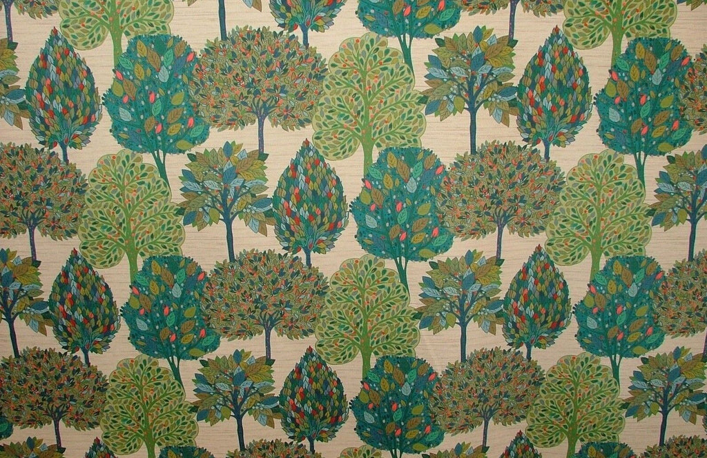 Foliage Fall Tree Carnival Velvet Designer Fabric Curtain Upholstery Cushion