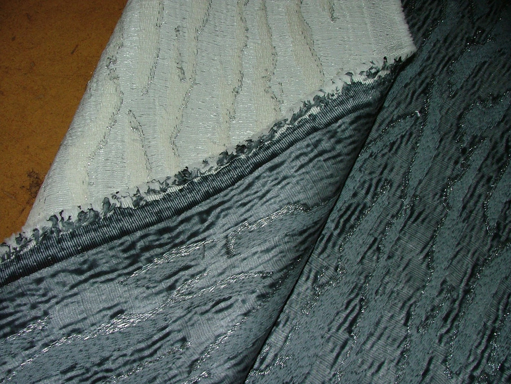 Oasis Blue Jacquard Fabric Curtain Upholstery Cushion Multi Use - 20 Metres6