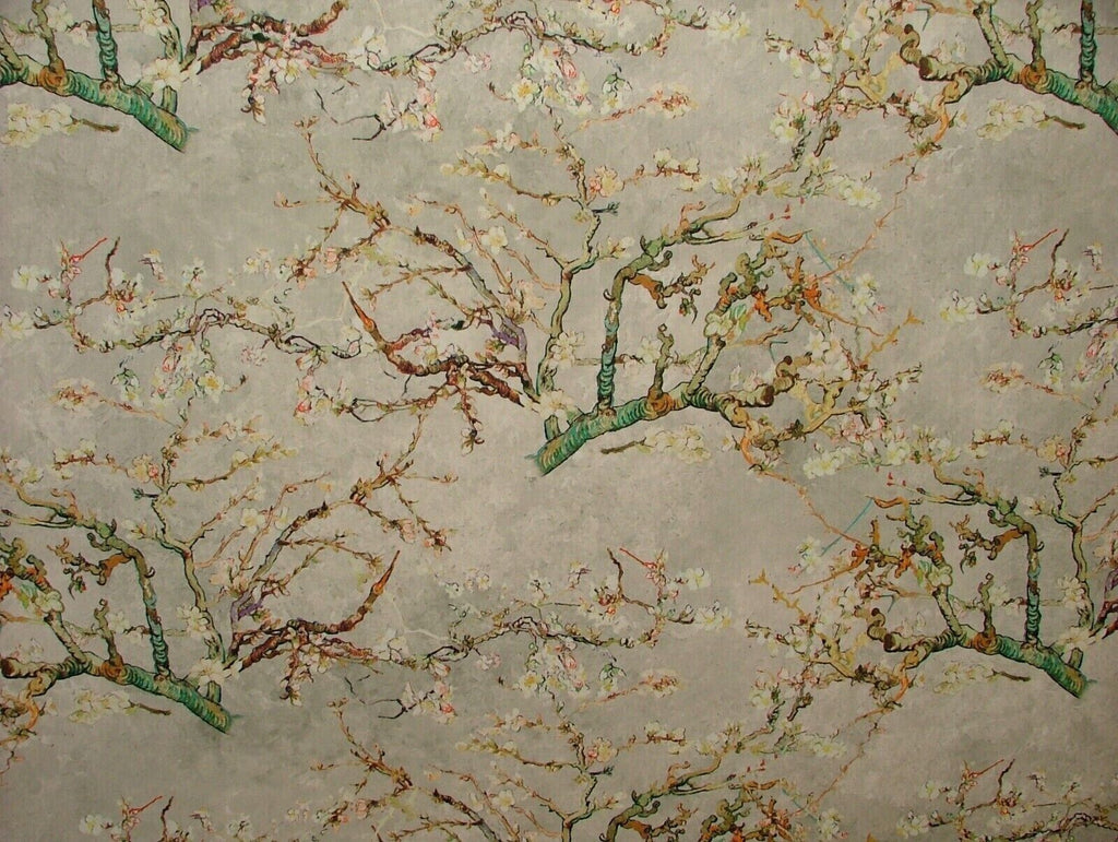 Japanese Cherry Blossom Tree Natural Velvet Fabric Curtain Upholstery Cushion