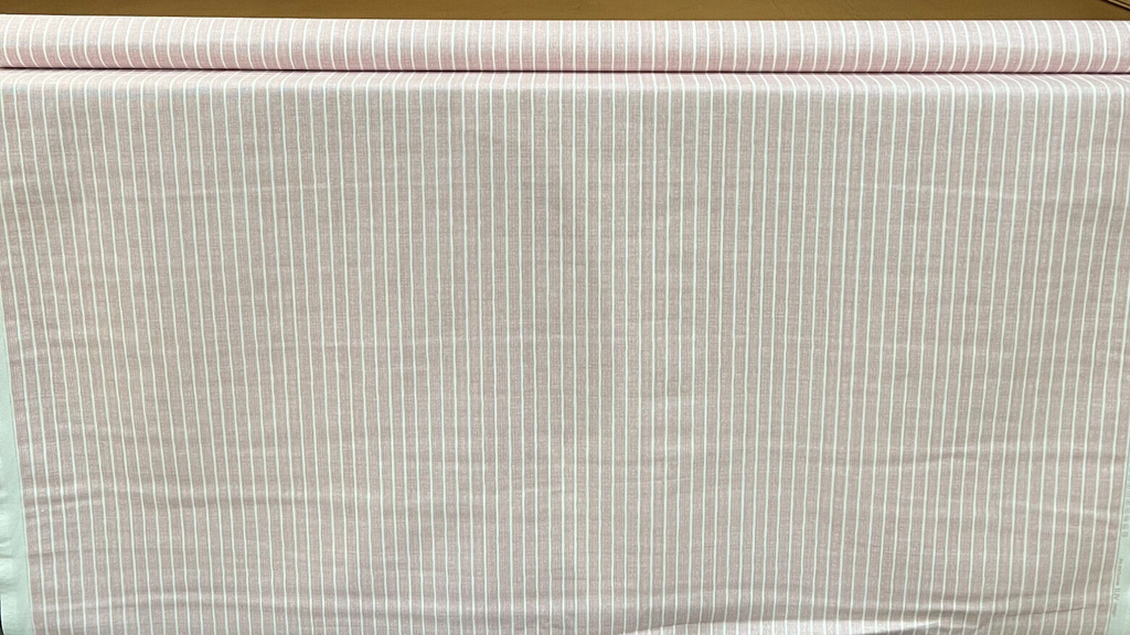 iLiv Woven Cotton Fabric 1.9 Metres Pencil Stripe Bloom Pink Cushion Curtain1
