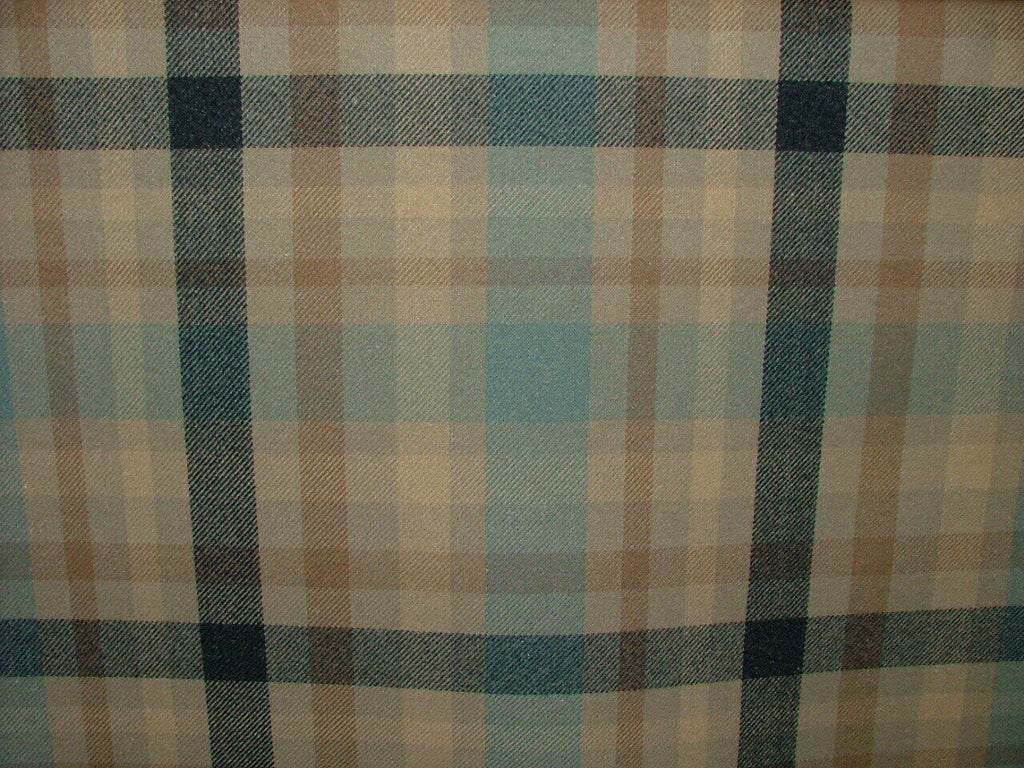 Tobermory Cornflower Wool Effect Thick Tartan Upholstery Curtain Cushion Fabric