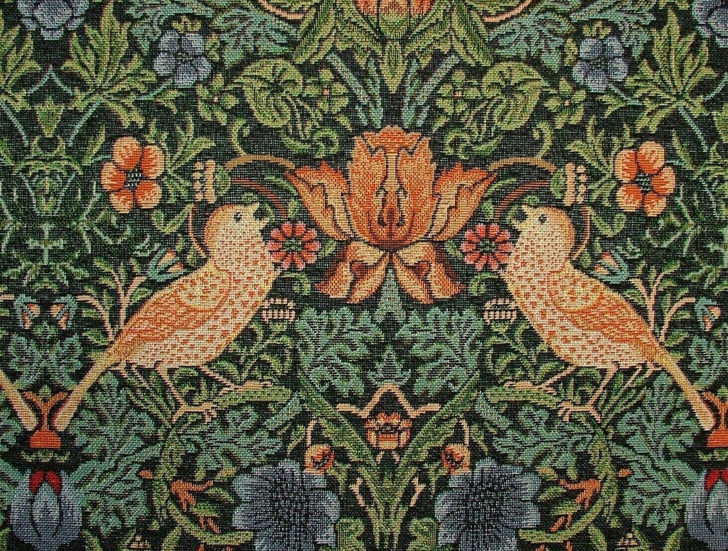 William Morris Strawberry Thief Tapestry Curtain Upholstery Cushion Fabric