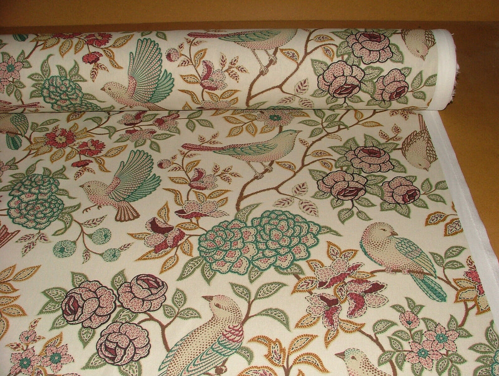 10 Metres Morris Bird Floral Fern Curtain Upholstery Roman Blind Quilting Fabric