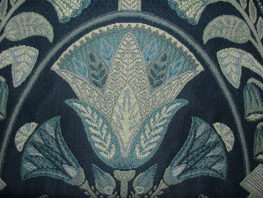 Art Deco Madison Sapphire Blue Thick Jacquard Curtain Upholstery Cushion Fabric