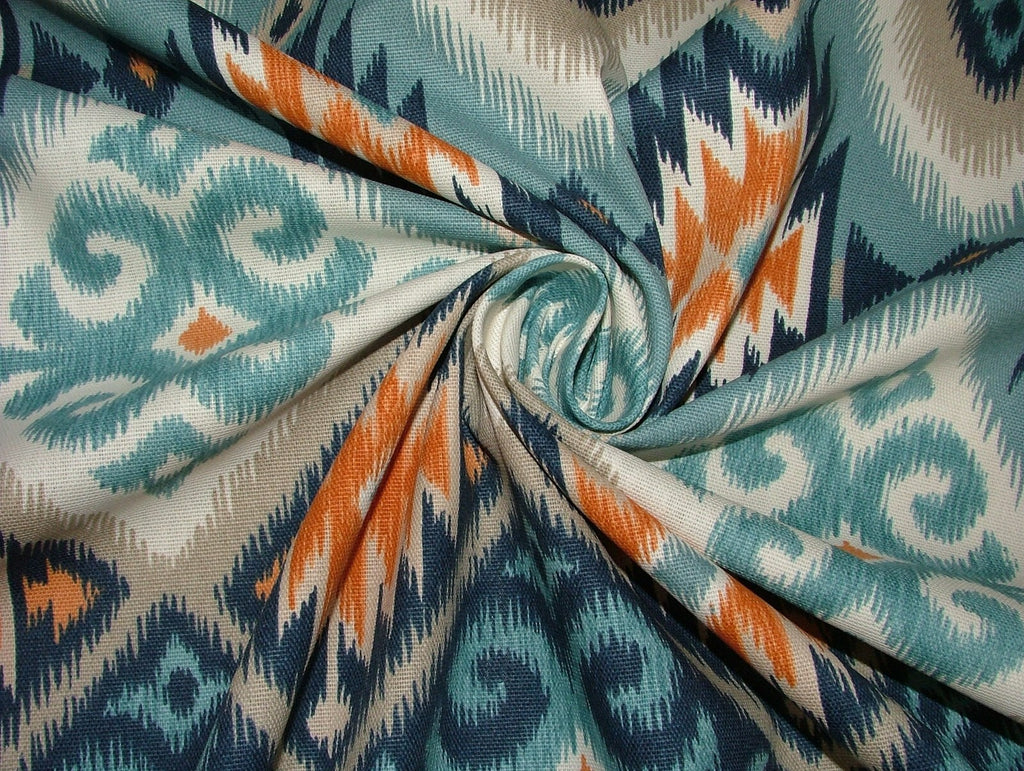 3.2 Metres iLiv Navajo Teal Woven Cotton Fabric Cushion Curtain Upholstery10