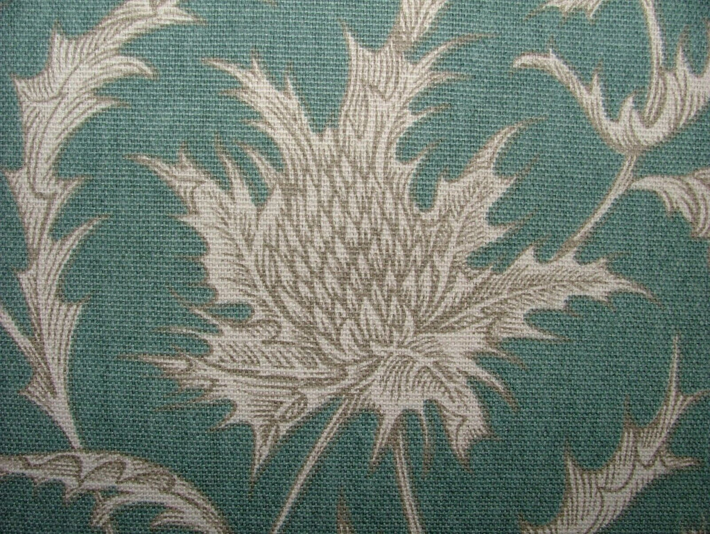 Highland Thistle Teal 100% Cotton Curtain Upholstery Cushion Roman Blind Fabric