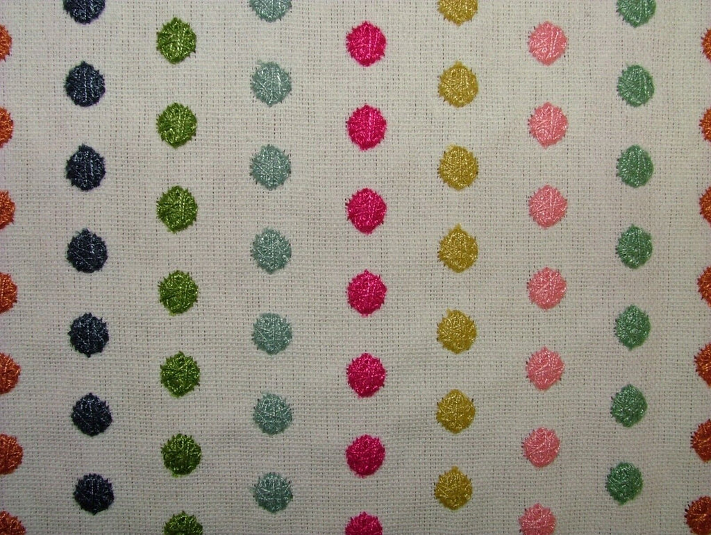 4.2 Mt Romo Dotty Tutti Frutti Embroidered Fabric Upholstery Curtain RRP £533.40