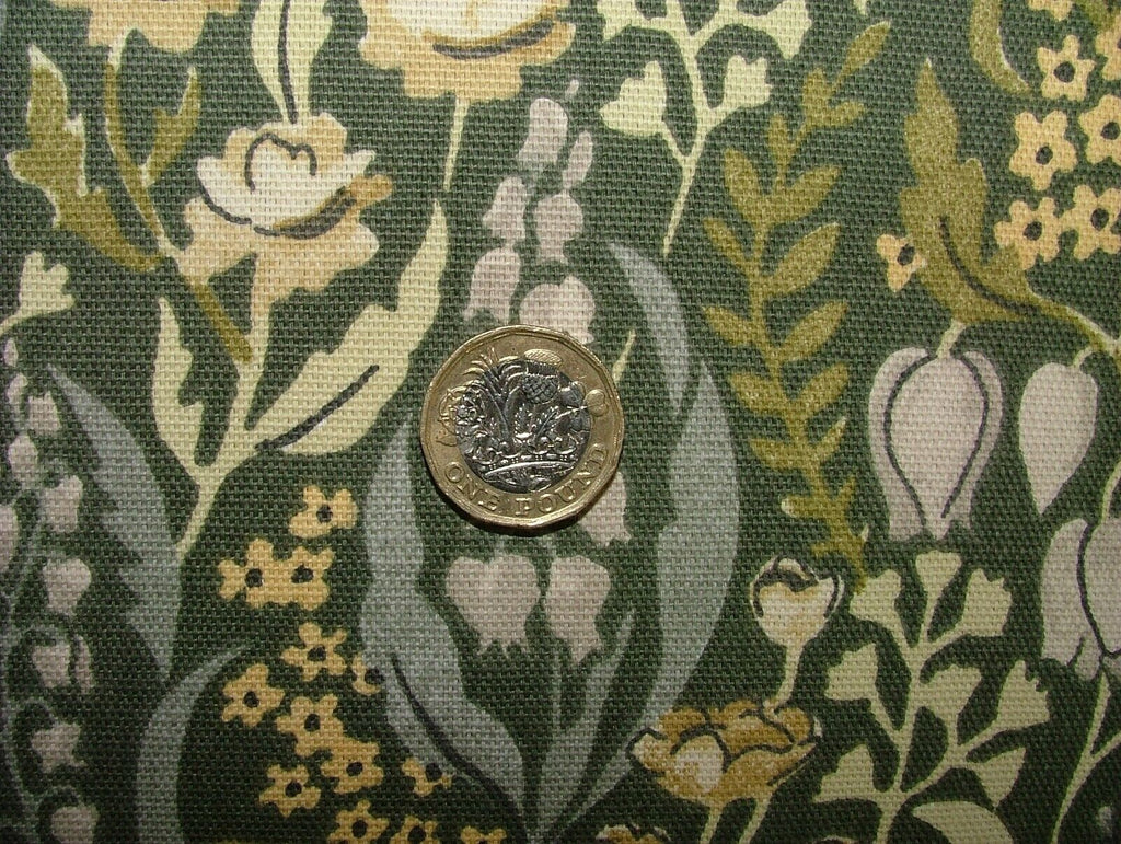 5.6 Metres Kelmscott Moss Woven Cotton Fabric Cushion Curtain Upholstery